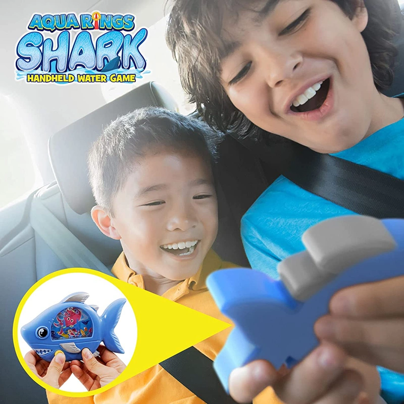 Aqua Rings Shark Handheld Retro Toys Nostalgic Car Activities Portable Road Trip Toys Calming Travel Water Game for Kids