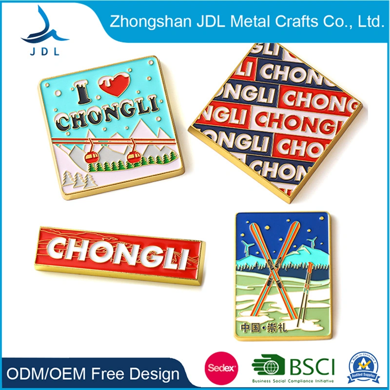 Custom Promotional Gift 3D Epoxy Fridge Magnet Metal Craft for Home Decorations