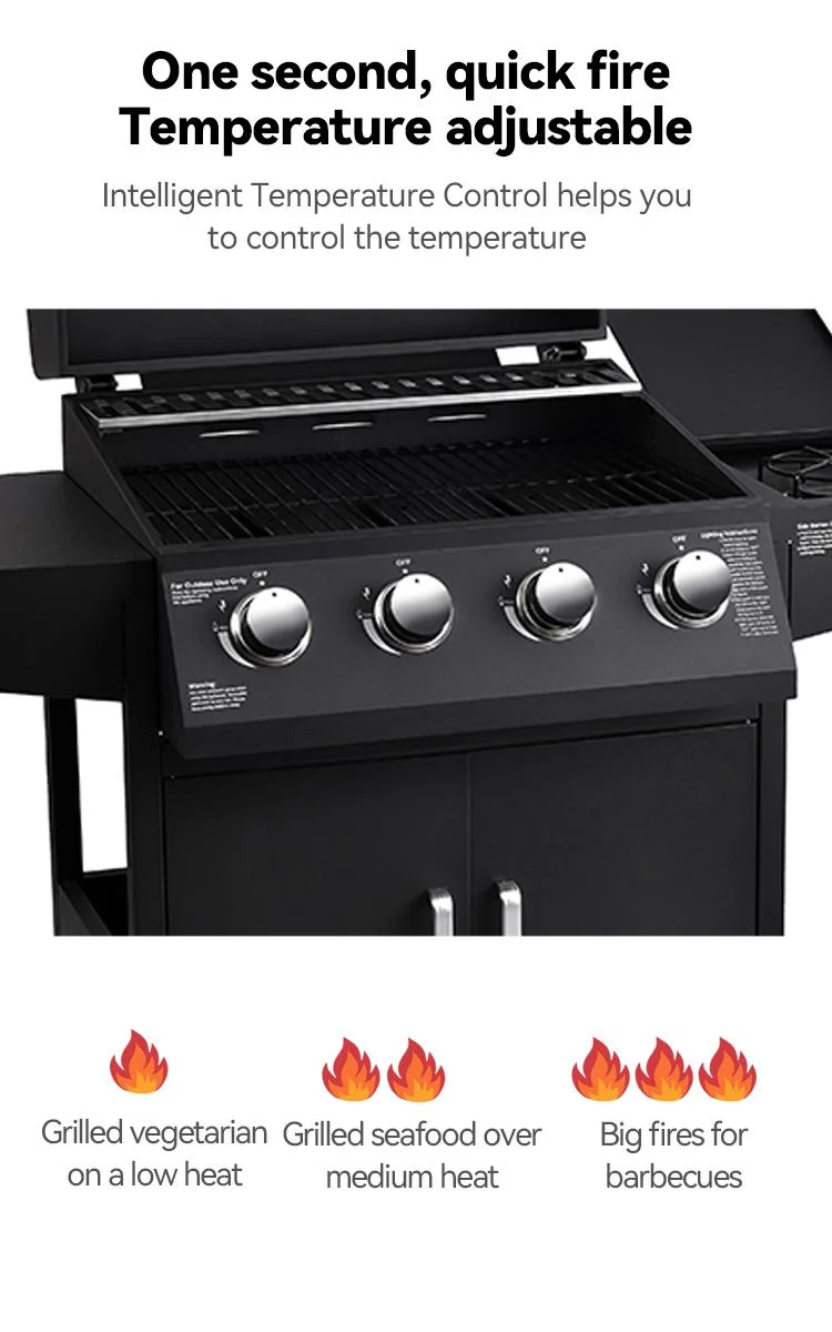 Wholesale Professional 4+1 Burners BBQ Gas Grill