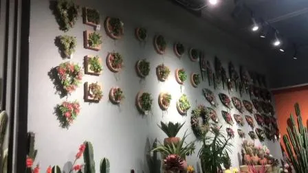 Украшение домашнего декора Искусственное 23-дюймовое растение кактуса изгороди с серым пластиковым цветочным горшком
